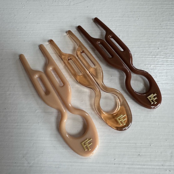Fiona Franchimon Accessories - Fiona Franchimon No 1 Hairpin Trio - Satin Sand, Bronze Glaze, Mochaccino
